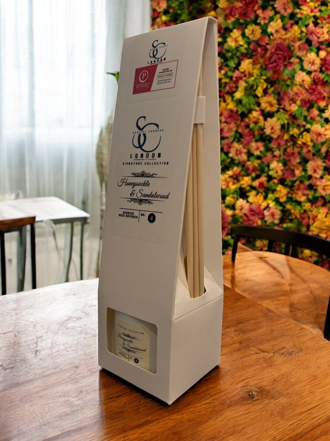 Honeysuckle & Sandalwood Reed Diffuser (100ml) – Warm, Long‑Lasting Floral Woods