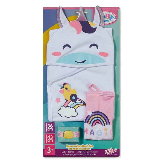 Baby Born Hooded Towel Set Unicorn