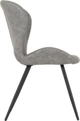 Quebec Dining Chairs x 4 in Grey Faux Leather Finish