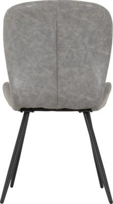 Quebec Dining Chairs x 4 in Grey Faux Leather Finish