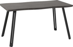 Quebec Wave Edge Dining Table Black Wood Grain/Black