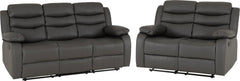 Roma 3 and 2 Seater Recliner Suite with Cup Holders Grey Faux Leather