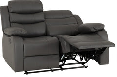 Roma 3 and 2 Seater Recliner Suite with Cup Holders Grey Faux Leather