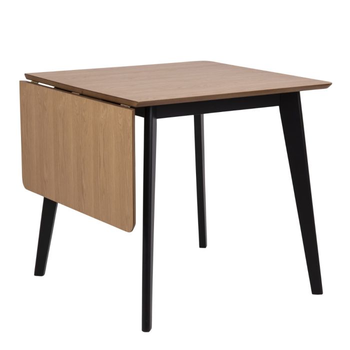 Roxby Extending Dining Table 80-120cm in Oak & Black - Sits 2-4 people