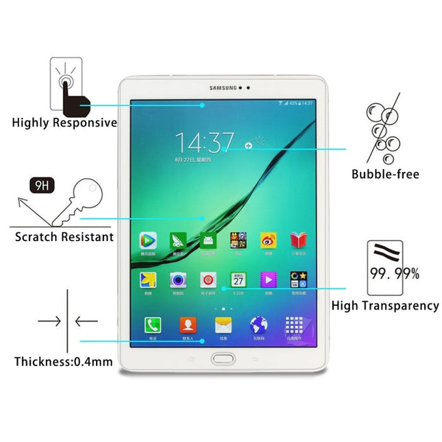 0.4mm 9H Surface Hardness Explosion-proof Tempered Glass Film for Galaxy Tab S2 9.7 / T810 / T815, For T810