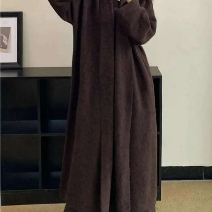 Elegant Knitted 3 Piece Set Women Long Cardigan Coat Sleeveless Vest High Waist A-line Long Skirt