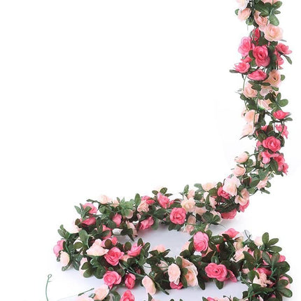YouYouHuan 2 Pcs Artificial Rose Vine Garland for Wedding & Home Decor