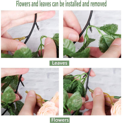 YouYouHuan 2 Pcs Artificial Rose Vine Garland for Wedding & Home Decor