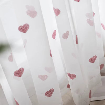 NewWPKIRA Luxury Heart-Shaped Curtains for Home & Office - 1 Panel