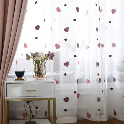 NewWPKIRA Luxury Heart-Shaped Curtains for Home & Office - 1 Panel