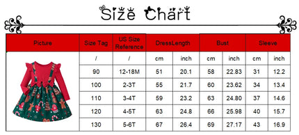 Girl's New Year Red Patchwork and Christmas Deer Print Casual Dress