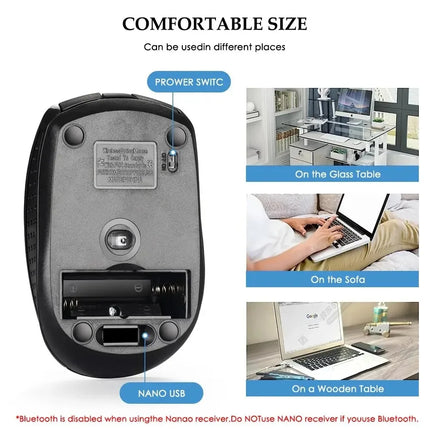 Wireless Mouse 2.4G Portable Silent Ergonomic Mice For Laptop iPad Tablet Notebook Mobile Phone Office Gaming Mouse USB Adapter