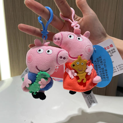 12cm Genuine Peppa Pig Plush Pendant Children's Toy Kawaii Peppa George Cartoon Anime Plush Key Chain Backpack Pendant Kids Gift