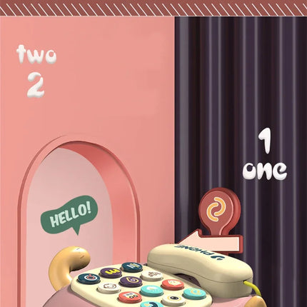 Baby 3-in-1 Musical Phone Toys Toddler Interactive Learning Toy with Lights Cat Telephone Story Early Education Montessori Gift