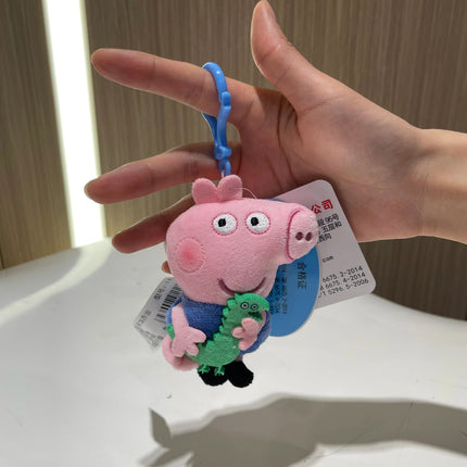12cm Genuine Peppa Pig Plush Pendant Children's Toy Kawaii Peppa George Cartoon Anime Plush Key Chain Backpack Pendant Kids Gift