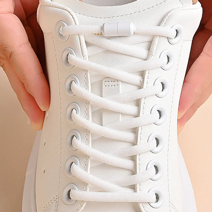 Elastic No Tie Shoelaces Semicircle Shoe Laces For Kids and Adult Sneakers Shoelace Quick Lazy Metal Lock Laces Shoe Strings