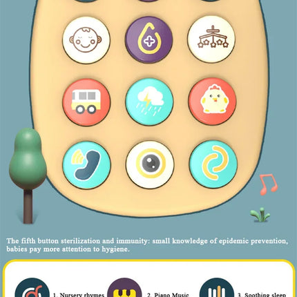 Baby 3-in-1 Musical Phone Toys Toddler Interactive Learning Toy with Lights Cat Telephone Story Early Education Montessori Gift