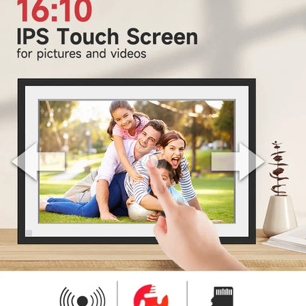 Frameo 10.1 Inch WiFi Digital Picture Frame，1280 * 800IPS HD Cloud Smart Digital Photo Frame,32GB Storage, Wall Mountable, Auto-