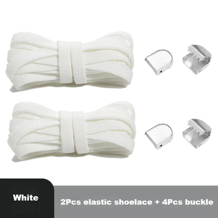 Flat Elastic Shoe Laces Sneakers No Tie Shoelaces for Shoes Tennis Quick Shoelace Clips Without Ties Shoe Accessories Kids Adult