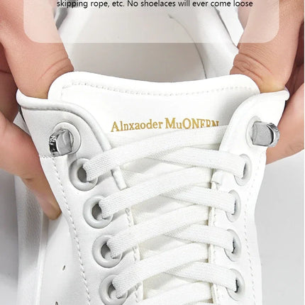 Flat Elastic Shoe Laces Sneakers No Tie Shoelaces for Shoes Tennis Quick Shoelace Clips Without Ties Shoe Accessories Kids Adult