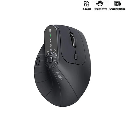 Multi-Device Vertical Ergonomic Mouse With Function Adjustment Kno Rechargeable 2.4G Bluetooth Wireless Mouse for PC Tablet