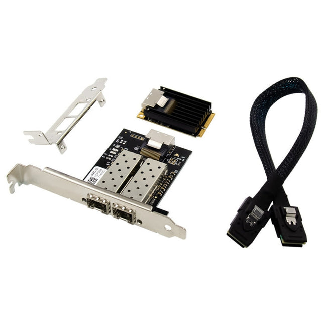 ST7243 MiniPCI-E Dual Interface Fiber Gigabit Fiber Optic SFP Server Network Card, MiniPCI-E Dual Interface