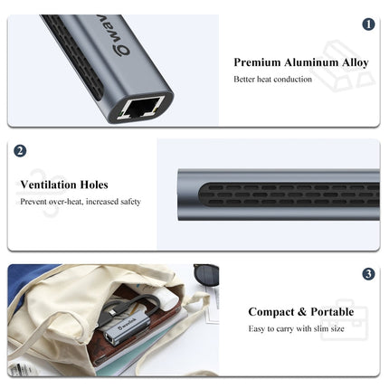 Wavlink NWU330GCA Gigabit Ethernet Adapter Type-C to 2.5 Network Card RJ45 LAN USB3.0 Converter, NWU330GCA