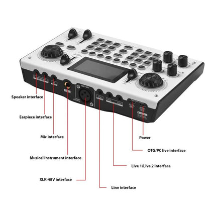 C100 Pro For Streaming / Recording 5 Sound Effects Portable Live Sound Card Audio Mixer, C100 Pro