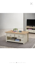 Lisbon Living Room 3 Piece Set (TV Unit  2 Doors 1 Shelf, 3 Doors & 2 Drawer Sideboard, 2 Drawer Coffee Table) Cream