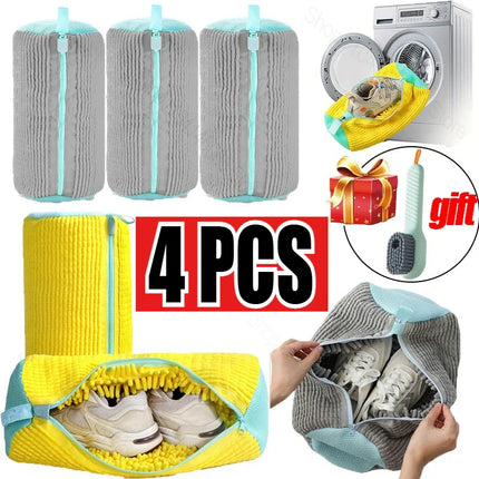 Laundry Bags Shoe Washing Machine Bag-with Zipper Laundry Bag with Rich Fluff Inside, Perfect for Sneakers and Casual Shoes