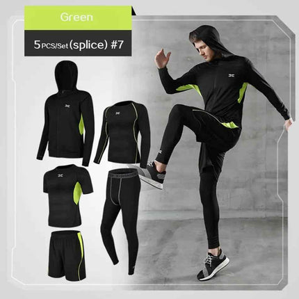 Men Gym Fitness Compression Sports Suit Clothes Running Jogging Sport Wear Exercise Workout Tights