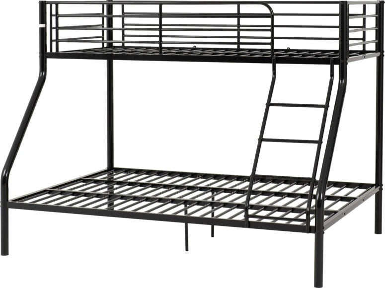 Tandi Triple Sleeper Bunk Bed in a Black Finish full sized double as the bottom bunk