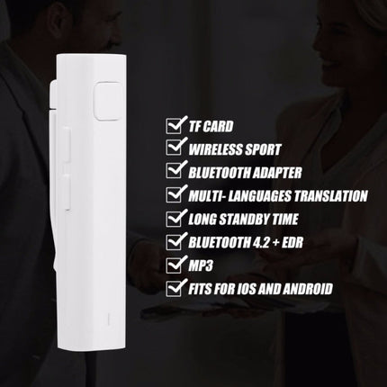 Bluetooth Receiver Smart Headphone Voice Translator 26 Multi-language Travel Business TF Card Voice Text Interpreter Earphone