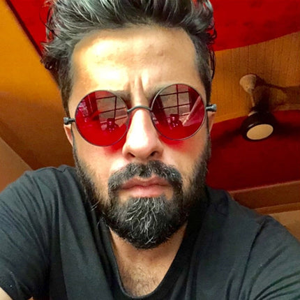 Metal Round Frame Steampunk Retro Sunglasses for Men Women(13)