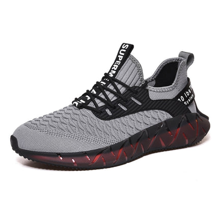 Men Lightweight Breathable Mesh Sneakers Flying Woven Casual Running Shoes, 46