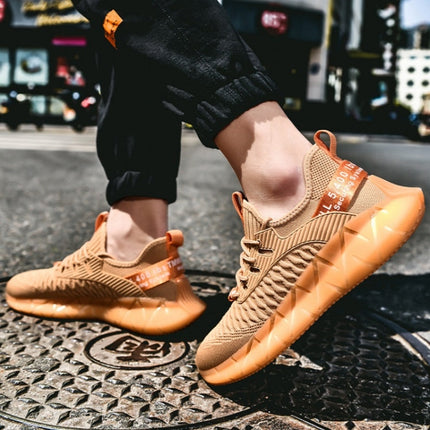 Men Lightweight Breathable Mesh Sneakers Flying Woven Casual Running Shoes, 46