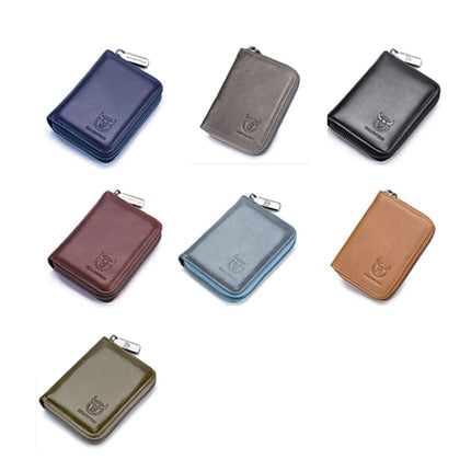 BULL CAPTAIN 05 Head Layer Leather Card Bag Men Casual Leather Driver License Card Package(Black)