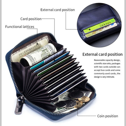 BULL CAPTAIN 05 Head Layer Leather Card Bag Men Casual Leather Driver License Card Package(Black)