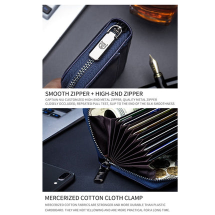 BULL CAPTAIN 05 Head Layer Leather Card Bag Men Casual Leather Driver License Card Package(Black)