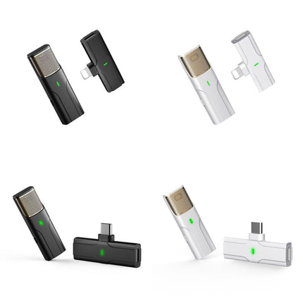 DS01 Outdoor Live Collar Microphone Collar Interview Recording Noise Reduction Wireless Microphone, Specification:, 8 Pin (Black), Type-C / USB-C (Black), Type-C / USB-C (White)