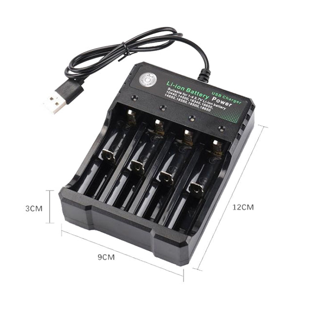BMAX 18650 4.2V Lithium Battery USB Independent 4 Slot Charger(Colorful Box)