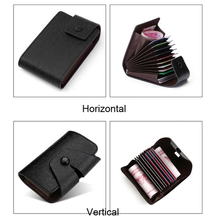 Organ Card Holder Large-capacity Card Sleeve For Men And Women, Color: Vertical Coffee