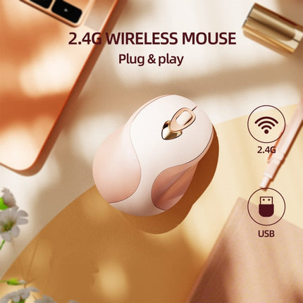 Inphic M8 Wireless Mouse Charging Quiet Office Home 2.4G USB Mouse, M8 (Milk Tea)