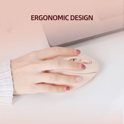 Inphic M8 Wireless Mouse Charging Quiet Office Home 2.4G USB Mouse, M8 (Milk Tea)