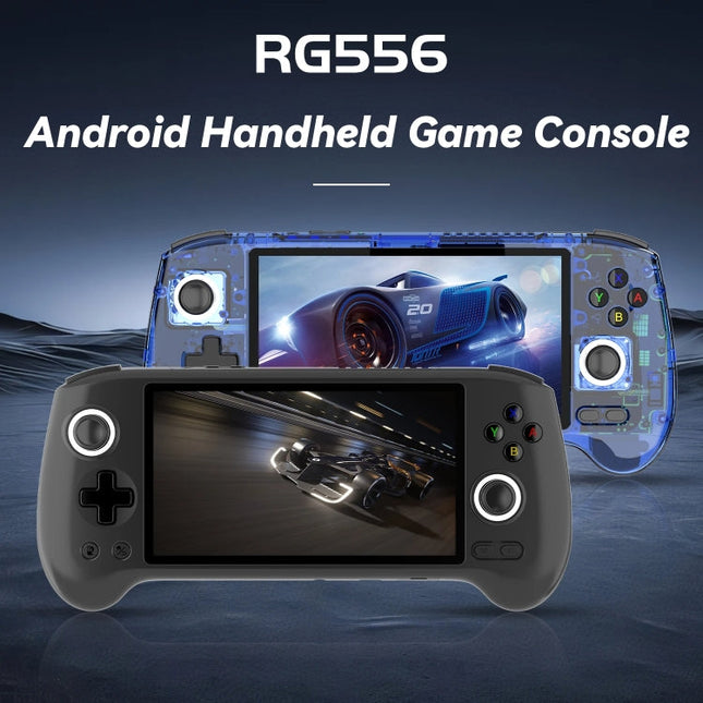 ANBERNIC RG556 Handheld Game Console Android 13 System 5.48-Inch AMOLED Screen WIFI Bluetooth Game Player 128GB+256GB(Transparent Blue)
