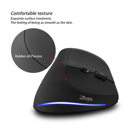 ZELOTES F35 6-buttons Vertical Grip Ergonomic Rechargeable Wireless Mouse(Blue Light)