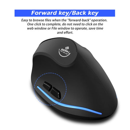 ZELOTES F-35A 6-Buttons Vertical Grip Ergonomic Rechargeable Wireless Mouse(Wireless Version)