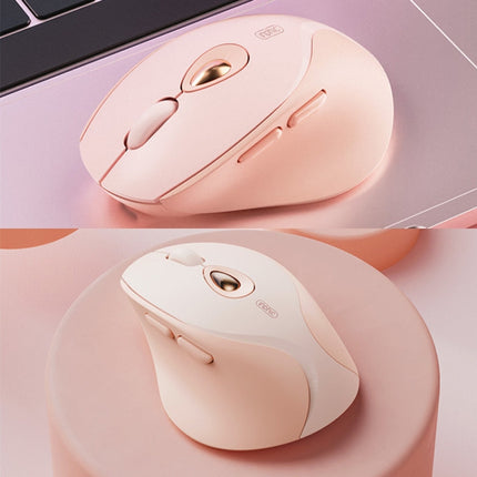 Inphic DR801 2.4G+Bluetooth 5.0/4.0 Wireless Mouse USB Tri-Mode Mute Rechargeable Girls Office Home Gaming Mouse(Pink)