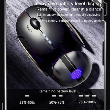 Inphic X2 Bluetooth Wireless Mouse Tri-Mode Silent Rechargeable Office Gaming Laptop Mouse(Liquid Metal Gray)