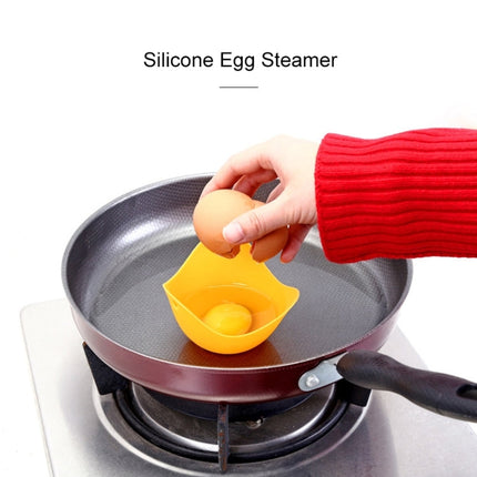 Silicone Egg Cooker Egg Bracket Kitchen Tools Pancake Cookware Bakeware Steam Eggs Plate Tray, Red, 4 pieces of steamed egg